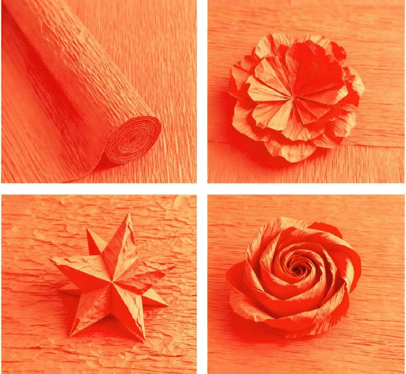 LCREATE LCREATE LCREATE Crepe Paper Roll 8.2ft Long 17 Inch Wide for Wedding Ceremony Various Large Festivals Decoration (28-Intense Orange) - Image 2